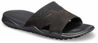Crocs Swiftwater Leather Slide M Black / Black