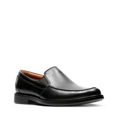 CLARKS Un Aldric Slip Black Leather