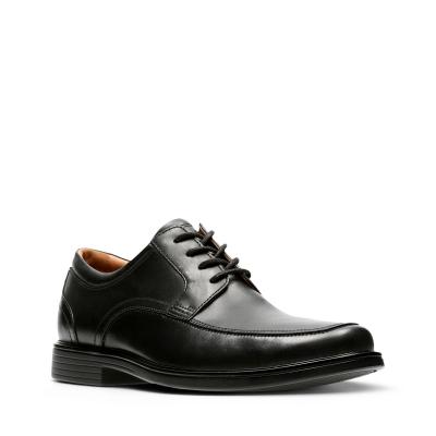 CLARKS Un Aldric Park Black Leather
