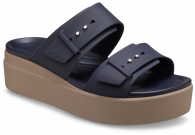 Womens Crocs Brooklyn Sandal Low Wedge Deep Navy