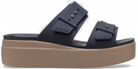 Womens Crocs Brooklyn Sandal Low Wedge Deep Navy