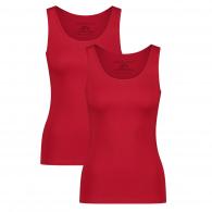 BAMBOO BASIC Singlets ANNA 2-pack RED PRINT