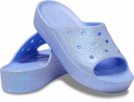 CROCS CLASSIC PLATFORM GLITTER SLIDE W Moon Jelly