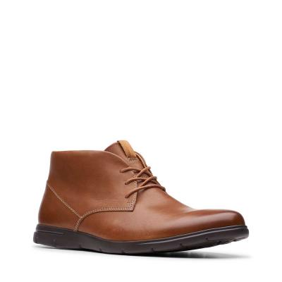 CLARKS Vennor Mid Tan Leather