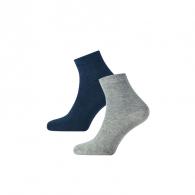 Moške nižje nogavice - 2 para Temno modra/Siva